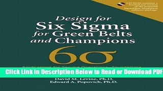 [Get] Design for Six Sigma for Green Belts and Champions: Applications for Service