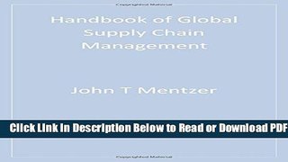 [Get] Handbook of Global Supply Chain Management Free New