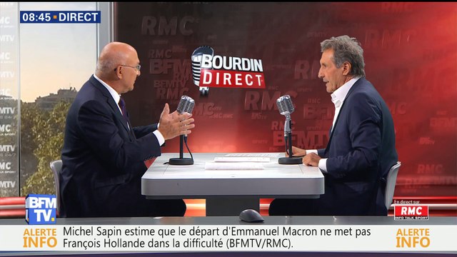 Michel Sapin face à Jean-Jacques Bourdin en direct