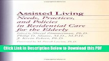 [Read] Assisted Living: Needs, Practices, and Policies in Residential Care for the Elderly Ebook