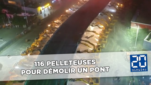 Chine: Démolition d'un pont par plus de 100 pelleteuses