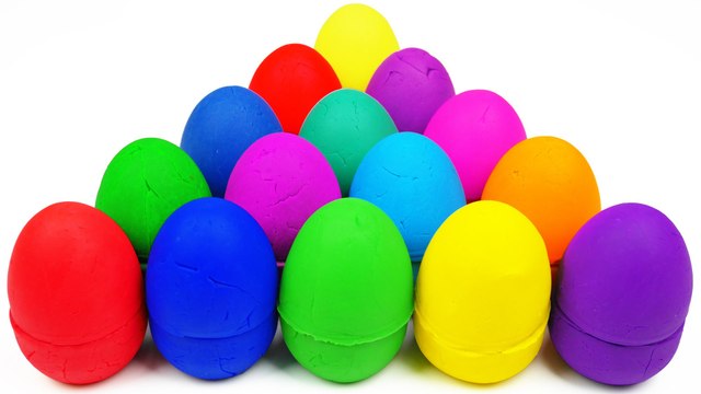LEARN COLORS for Children w- Play Doh Surprise Eggs Mickey Mouse Spiderman Cars Toys Playdough HD