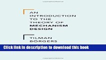 Read An Introduction to the Theory of Mechanism Design  Ebook Free