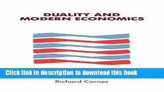 Read Duality and Modern Economics  Ebook Free
