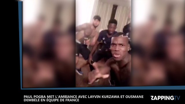 Paul Pogba met l’ambiance avec Layvin Kurzawa et Ousmane Dembélé en équipe de France