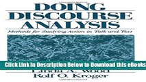 [Download] Doing Discourse Analysis: Methods for Studying Action in Talk and Text Free Books