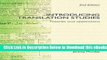 [Reads] Introducing Translation Studies: Theories and Applications Free Books