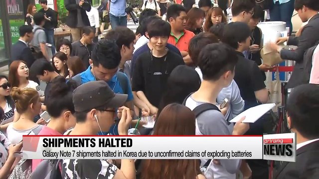 Samsung halts Galaxy Note 7 shipments amid reports of exploding batteries