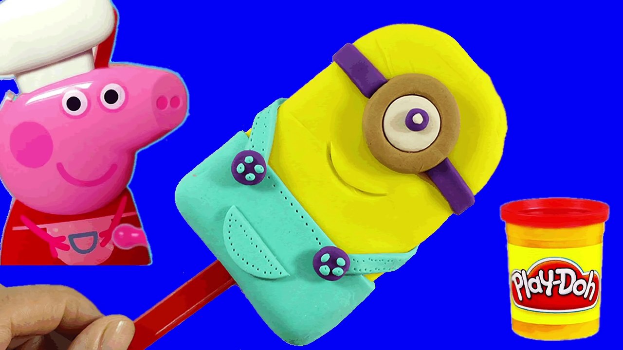 Play Doh Minions Ice Cream Along Peppa Pig Toys  Creative video for kids