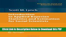 [Read] Introduction to Applied Bayesian Statistics and Estimation for Social Scientists