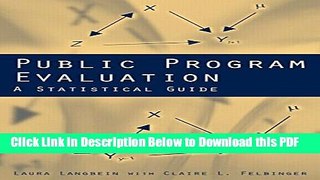 [Read] Public Program Evaluation: A Statistical Guide Ebook Free