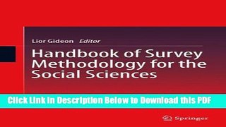 [PDF] Handbook of Survey Methodology for the Social Sciences Ebook Online