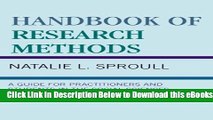 [Reads] Handbook of Research Methods: A Guide for Practitioners and Students in the Social