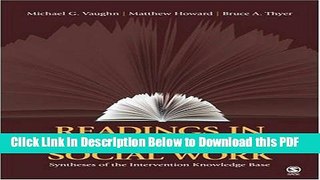 [PDF] Readings in Evidence-Based Social Work: Syntheses of the Intervention Knowledge Base Full
