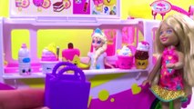 Barbie Stacie Doll Playground toy episode, Shopkins Ice Cream Truck, Play-Doh Snowman play