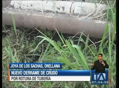 Se registró un nuevo derrame de crudo en Joya de los Sachas