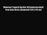Moderner Teppich Kurzflor 3D Konturenschnitt Grau GrÃ¼n Weiss (Diamond) (120 x 170 cm)