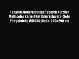 Teppich Modern Design Teppich Kurzflor Multicolor Kariert Rot GrÃ¼n Schwarz - Sehr Pflegeleicht