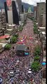 Manifestantes cantaron el Himno Nacional en la Av. Francisco de Miranda