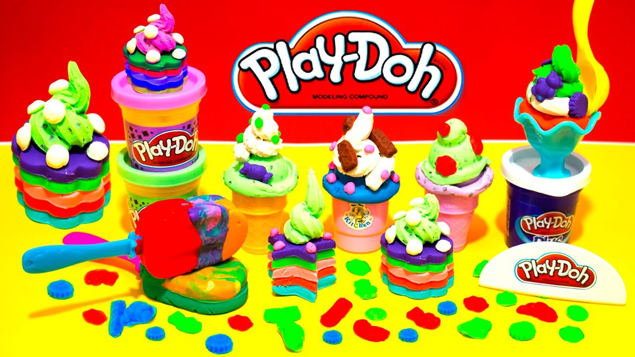 Play Doh Ice Cream Cupcakes along Peppa Pig Toys Fun Videos for Kids