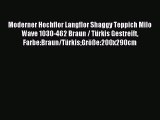 Moderner Hochflor Langflor Shaggy Teppich Milo Wave 1030-462 Braun / TÃ¼rkis Gestreift Farbe:Braun/TÃ¼rkisGrÃ¶ÃŸe:200x290cm