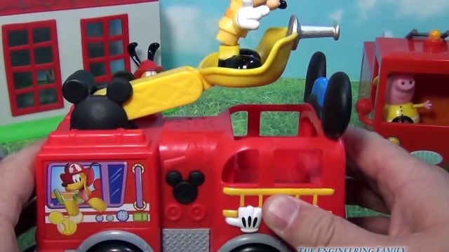 Paw Patrol, Mickey Mouse Clubhouse, and Peppa Pig Comparison of Fire Truck Toys Video