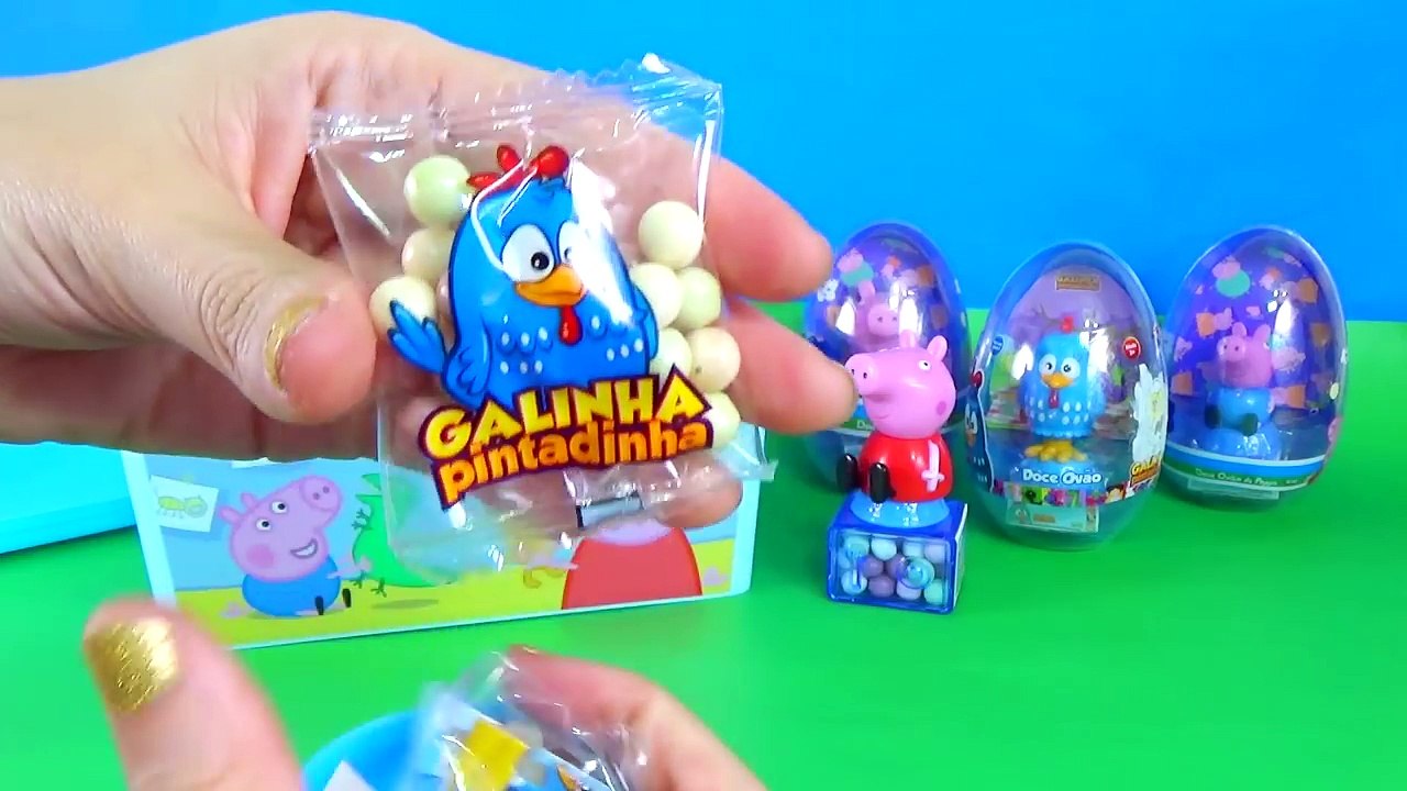 Peppa Pig George Galinha Pintadinha Ovos Surpresas Massinha Big Surprise Eggs Huevos Sorpresa