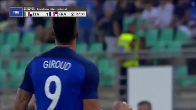 Olivier Giroud Goal - Italy vs France 1-2 (Friendly Match) 01/09/2016 HD