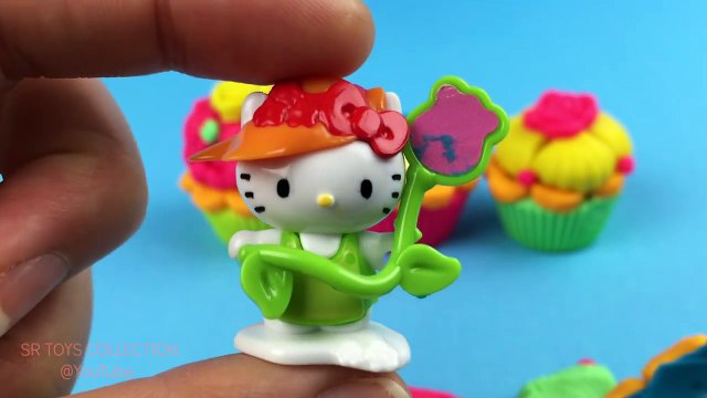 Play Doh Cupcakes Dessert Surprise Toys Minions, Party Animals and Hello Kitty - Play Dough Cupcakes