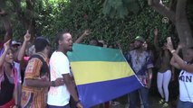 Fas'ta Gabon Büyükelçiliği Önünde Gösteri