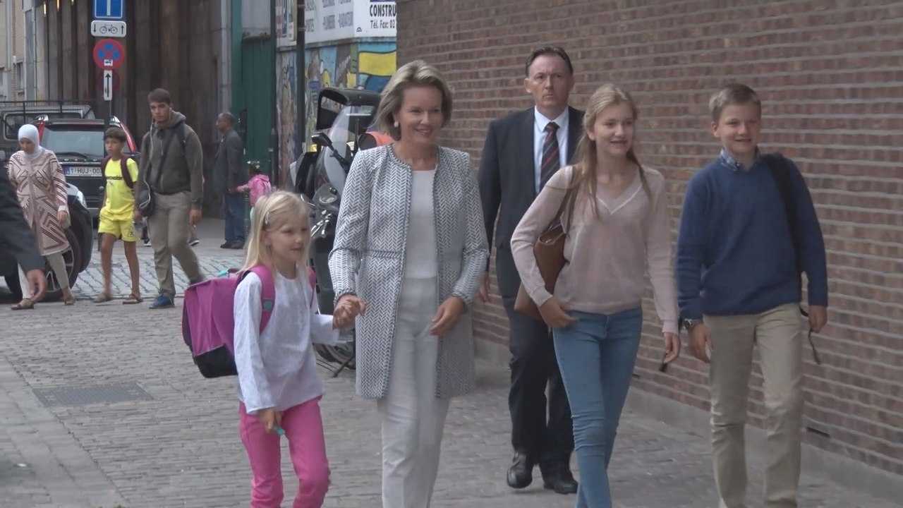 Premier jour d'école aussi pour les enfants du roi Philippe et de la reine Mathilde