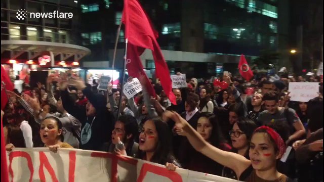 Pro-Dilma Rousseff supporters march on the streets in Sao Paulo, Brazil