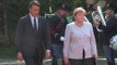Maranello (MO) - Renzi accoglie la cancelliera tedesca Angela Merkel (31.08.16)