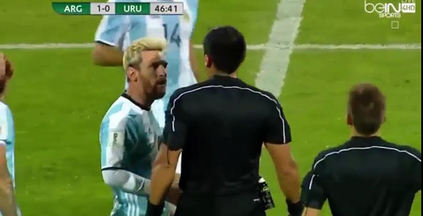 Lionel Messi Fight with Referee - Argentina 1-0 Uruguay (Eliminatorias Rusia 2018) 01.09.2016 HD