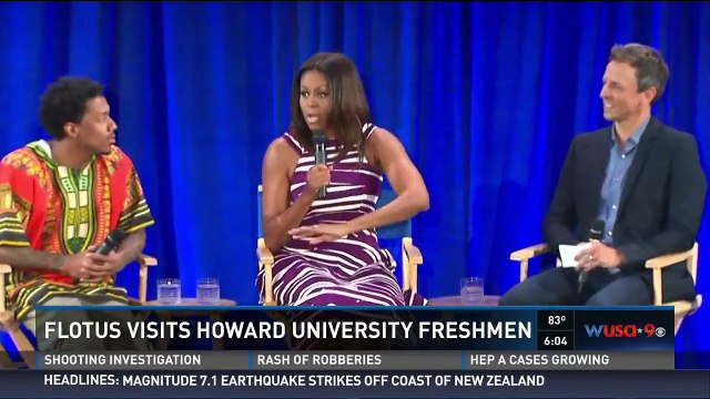 First lady visits Howard University students