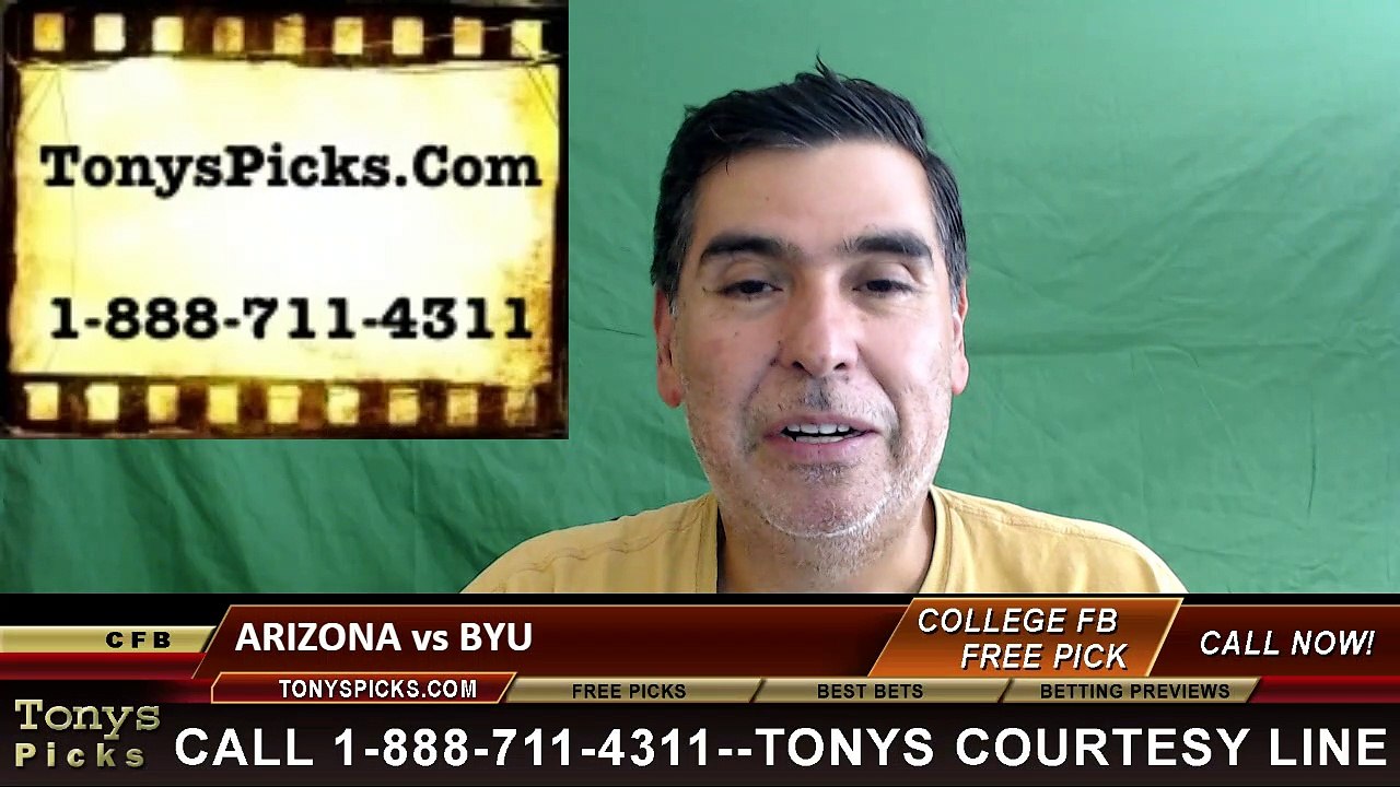 Arizona Wildcats vs. BYU Cougars Free Pick Prediction NCAA College Football Odds Preview 9-3-2016