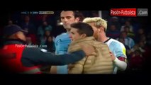 A Crazy Fan hug Lionel Messi and Messi Reaction Argentina vs Uruguay 01.08.2016