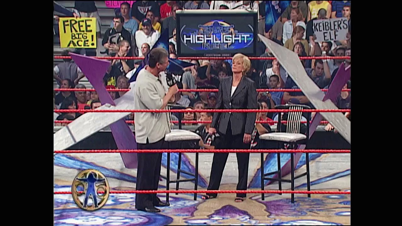 Linda McMahon & Mr. McMahon & Shane McMahon On The Highlight Reel Segment Raw 08.25.2003