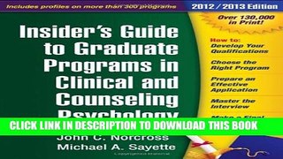 Collection Book Insider s Guide to Graduate Programs in Clinical and Counseling Psychology,
