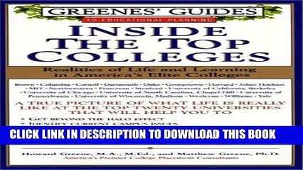 Collection Book Greenes  Guides to Educational Planning: Inside the Top Colleges: Realities of