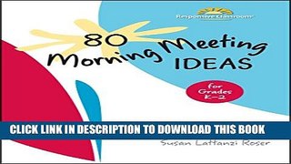 New Book 80 Morning Meeting Ideas for Grades K-2