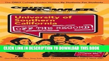 New Book University of Southern California (USC): Off the Record (College Prowler) (College