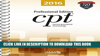 New Book CPT 2016 Professional Edition (Current Procedural Terminology, Professional Ed. (Spiral))