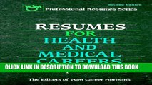 Collection Book Resumes for Health and Medical Careers (Resumes for Business Management Careers)