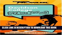 Collection Book Davidson College: Off the Record (College Prowler) (College Prowler: Davidson