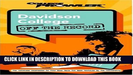 Collection Book Davidson College: Off the Record (College Prowler) (College Prowler: Davidson