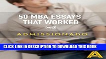 Collection Book 50 MBA Essays That Worked, Volume 3