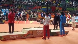 Indian female P.V. Sindhu In Olympic Medal Ceremony