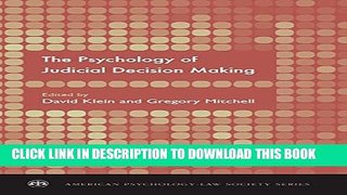 New Book The Psychology of Judicial Decision Making