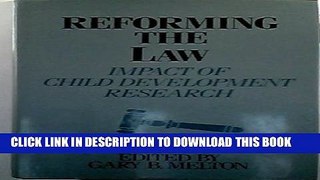New Book Reforming the Law: Impact of Child Development Research